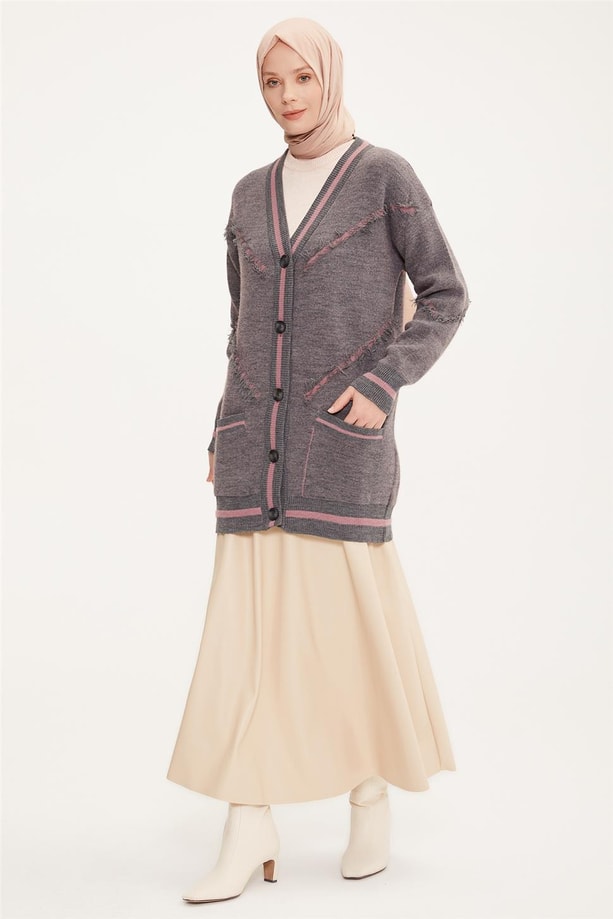Armine Hırka 22KF4255 Gri
