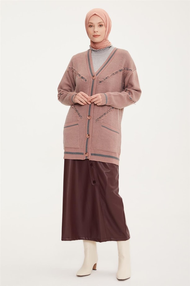 Armine Hırka 22KF4255 Pudra