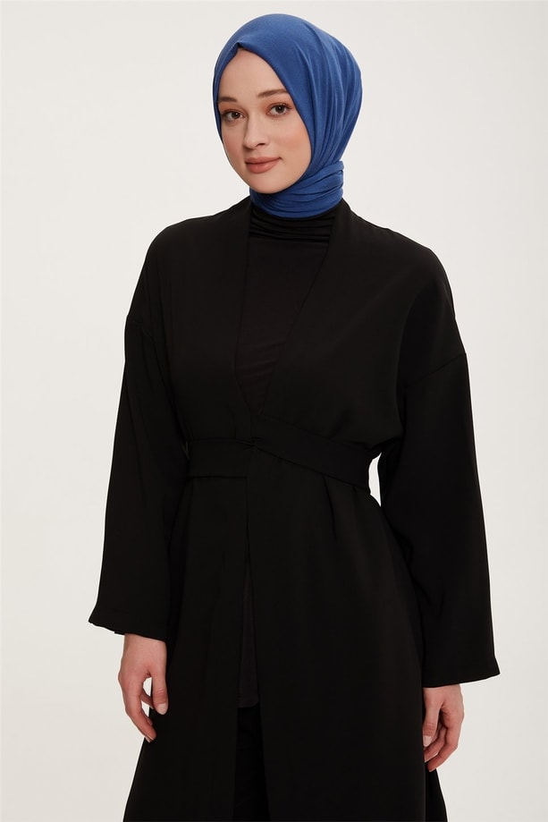 Armine Kimono Hırkalı Üçlü Takım 22K6525 Siyah