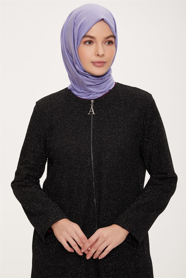 Armine Simli Fileli Ve Feramuarlı Ferace 22K8000 Siyah