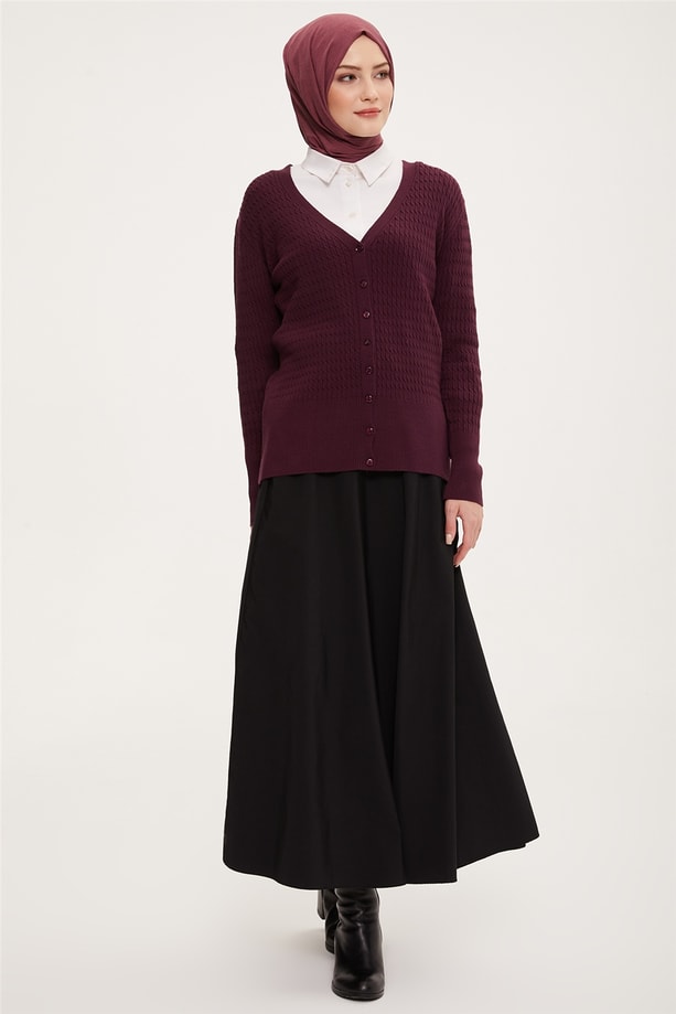 Armine Hırka 22KD9028 Mürdüm