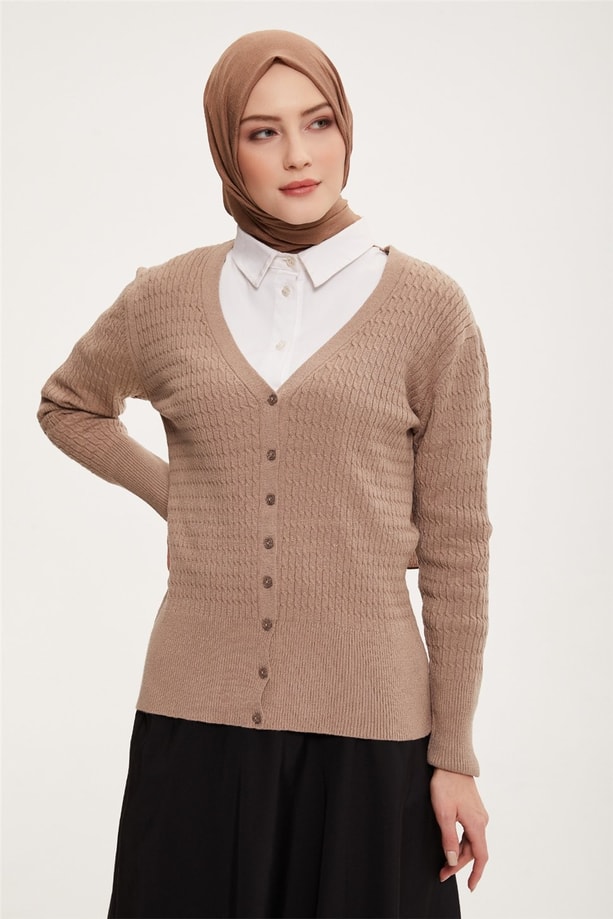 Armine Hırka 22KD9028 Taş