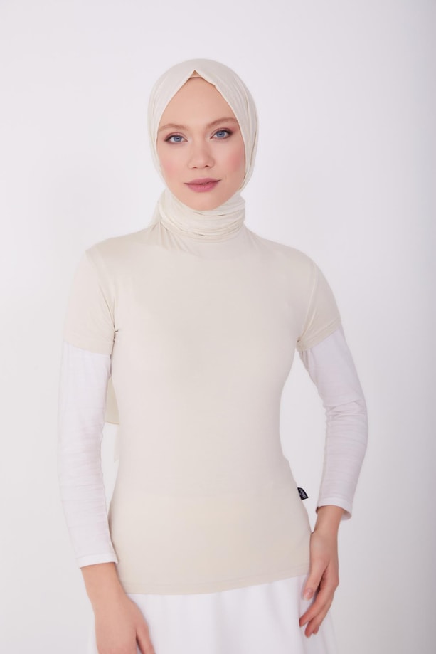 Armine Kısa Kol Badi 22Kd9037-1 Bej