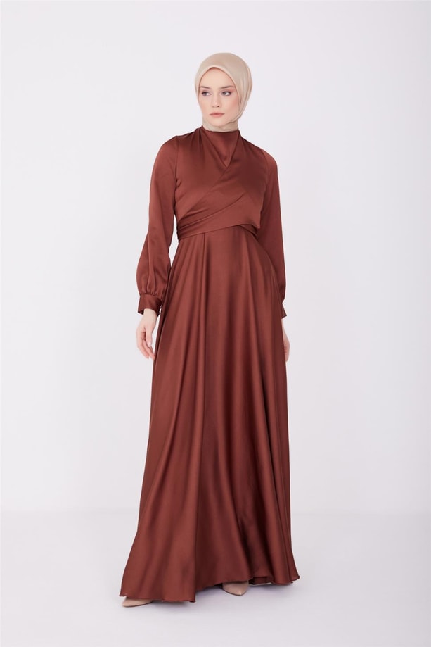 Armine Abiye Elbise 22Kd9101 Kahverengi