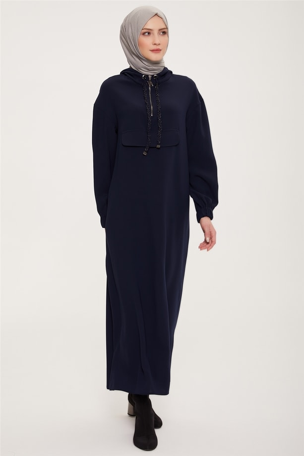 Armine Şık Sweatshırt Elbise 22K9520 Lacivert