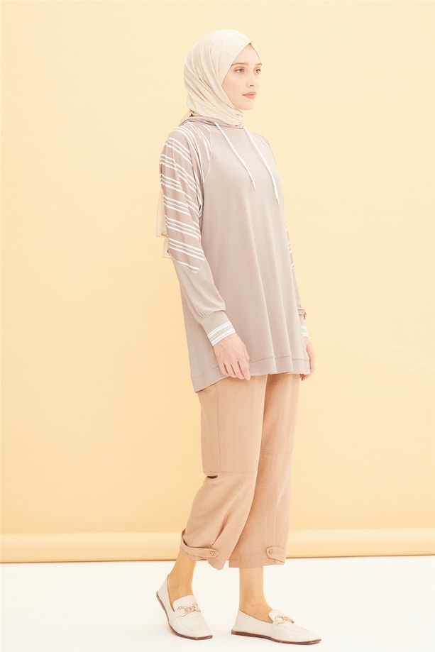Armine Paçası Ayarlanabilir Yumuşak Pantolon 22Y2216 Camel
