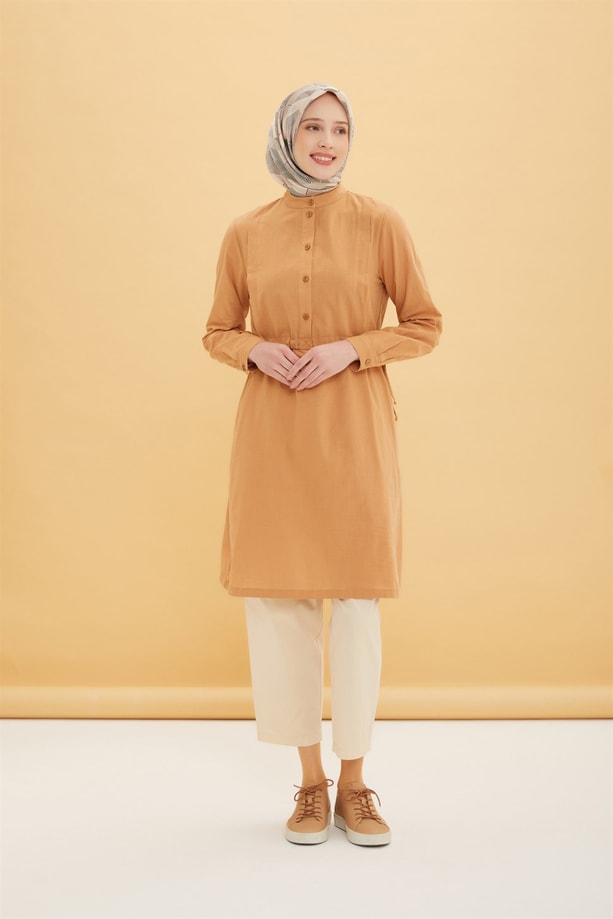 Armine Yandan Bağlamalı Tunik 22Y4803 Camel