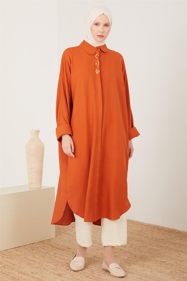 Armine Önü İşlemeli Tunik 22Y4834 Tarçın
