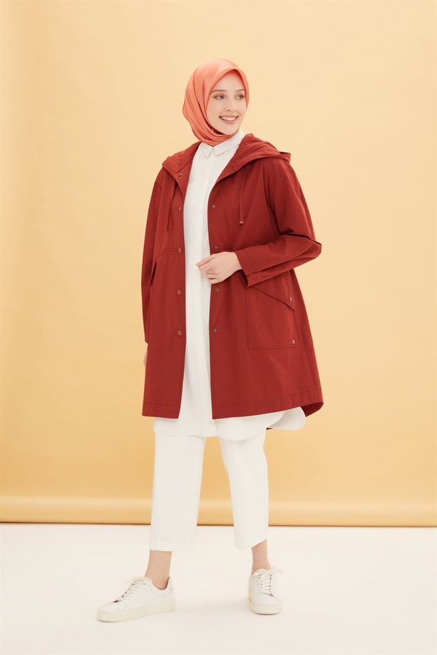Armine Su İtici Kısa Parka 22Y7608 Kiremit