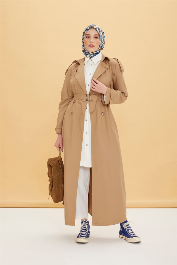 Armine Yumuşak Dokulu Pardesü 22Y8913 Camel