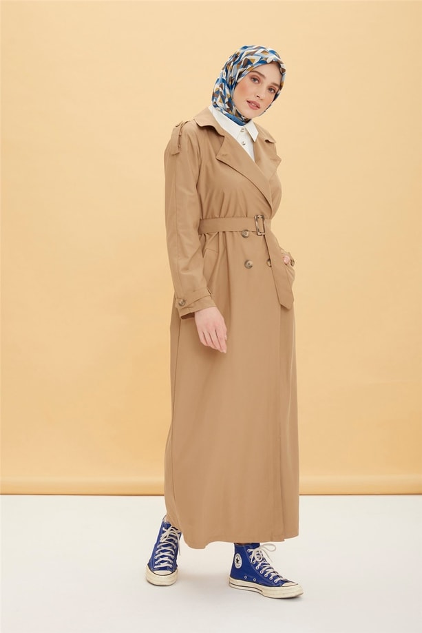 Armine Yumuşak Dokulu Pardesü 22Y8913 Camel