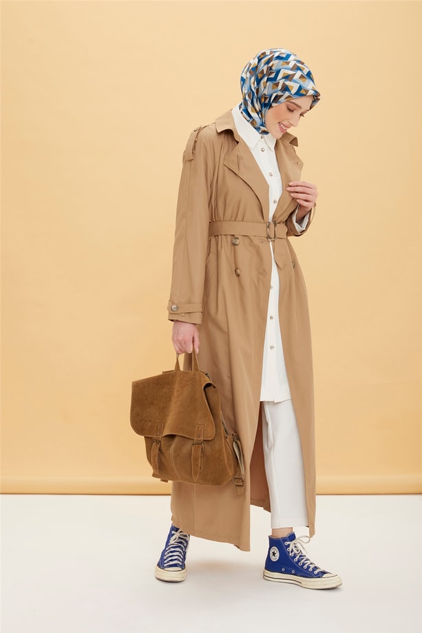 Armine Yumuşak Dokulu Pardesü 22Y8913 Camel