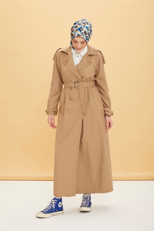 Armine Yumuşak Dokulu Pardesü 22Y8913 Camel