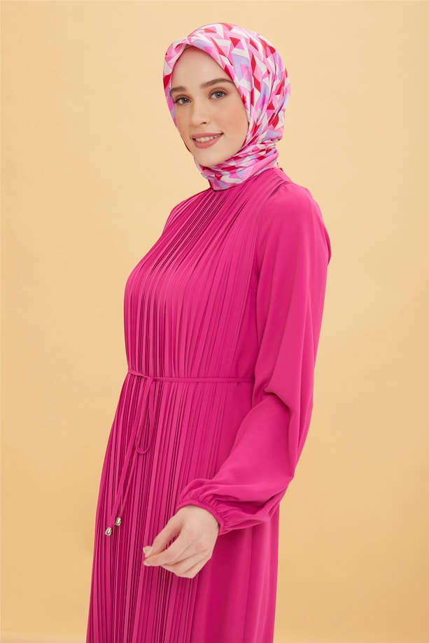 Armine Önü Piliseli Elbise 22Y9435 Orkide