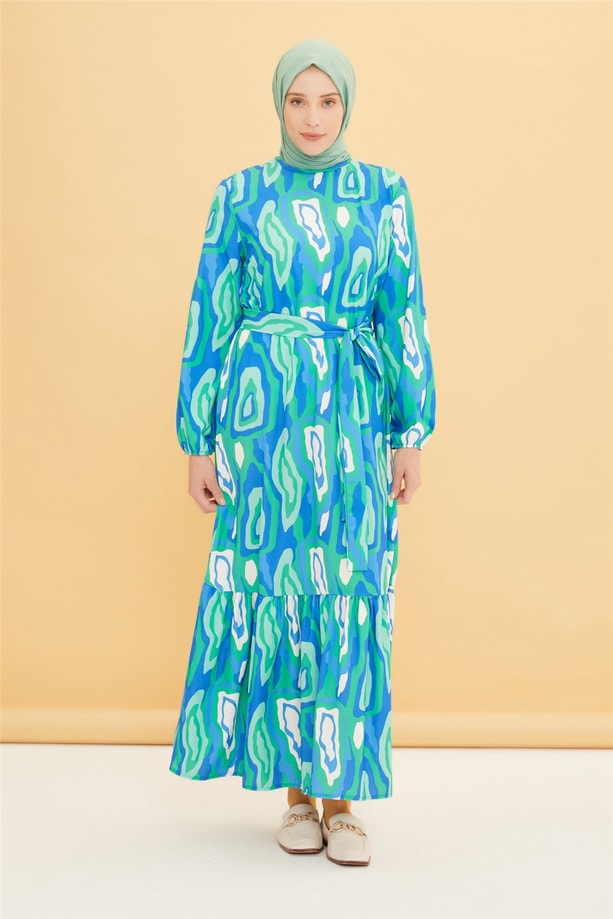 Armine Trend Elbise 22YTD999 Turkuaz