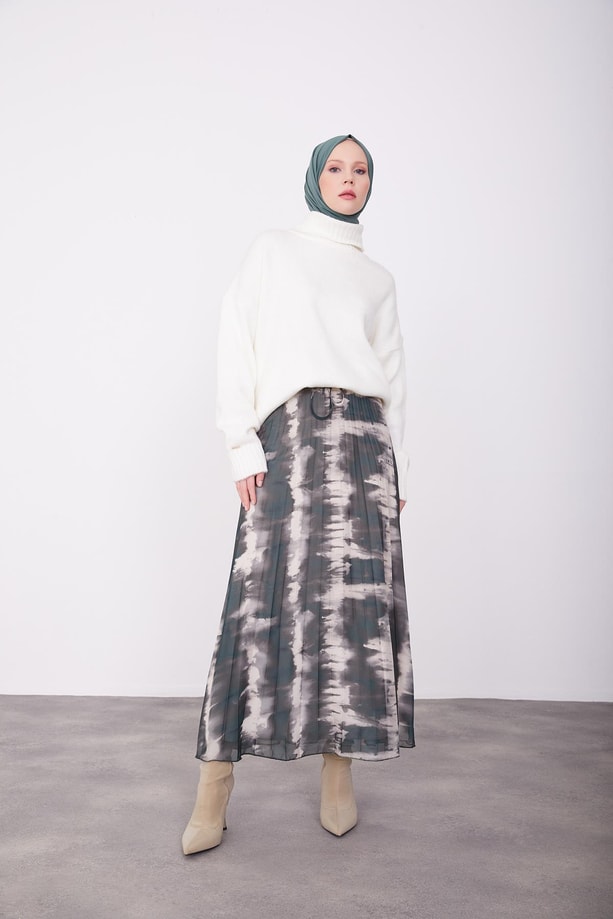 Armine Plisoley Empirme Etek 23K1524 Yeşil 