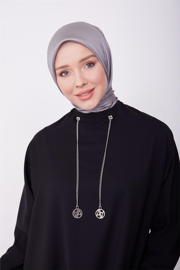 Armine Logolu Zincirli Tunik 23K4702 Siyah