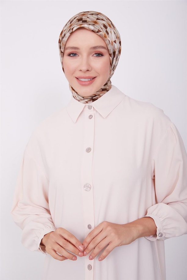 Boyut düğmeli tunik 23K4706 Vanilya