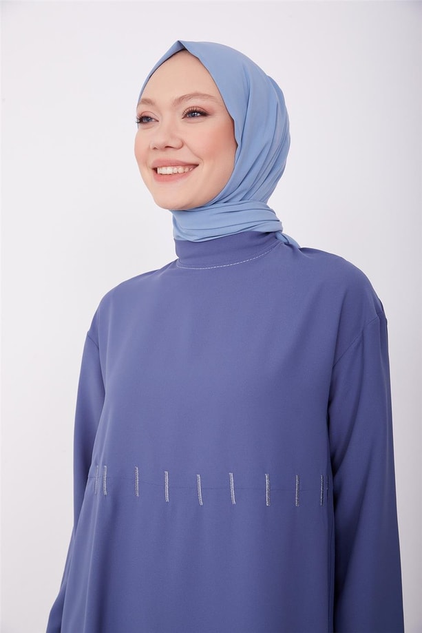 Armine Gold Nakışlı Tunik 23K4718 İndigo
