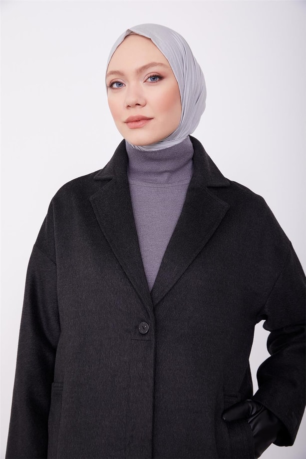 Armine tek düğmeli kaban 23K7202 Siyah
