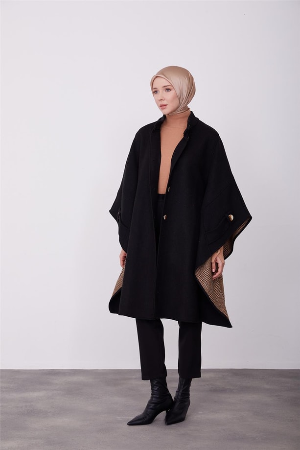 Armine İçi Elbiseli Panço 23K7300 Siyah