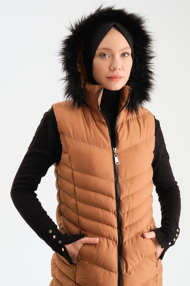Armine Kapitone Mont 23Kd8305 Taba