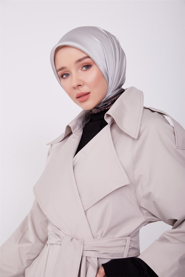 Armine oversize geniş yakalı pardesü 23K8503 Açık Bej