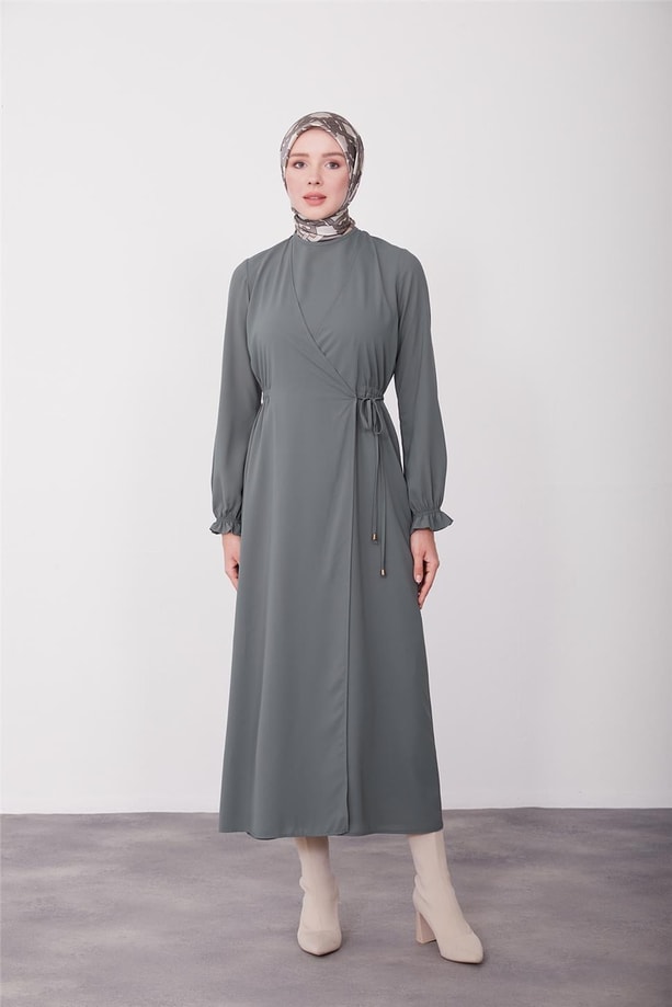 Armine Anvelop Elbise 23K9230 Puslu Yeşil