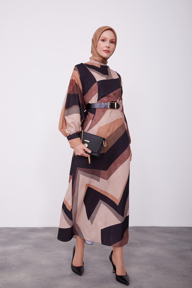 Armine Elbise 23K9673 Kahverengi