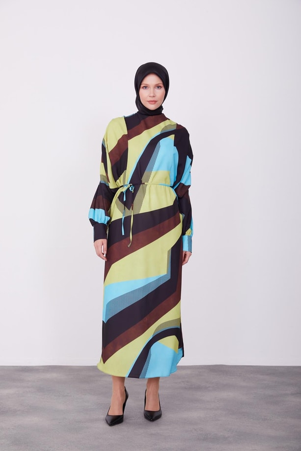 Armine Elbise 23K9673 Lime Yeşili