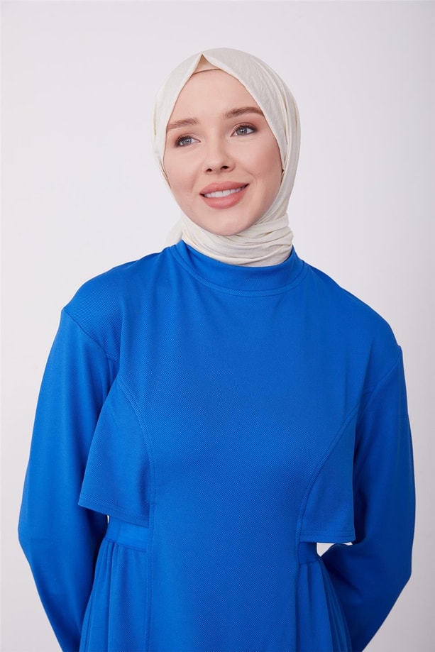 Armine Arkası Lastikli Örme Elbise 23K9705 Morcivert