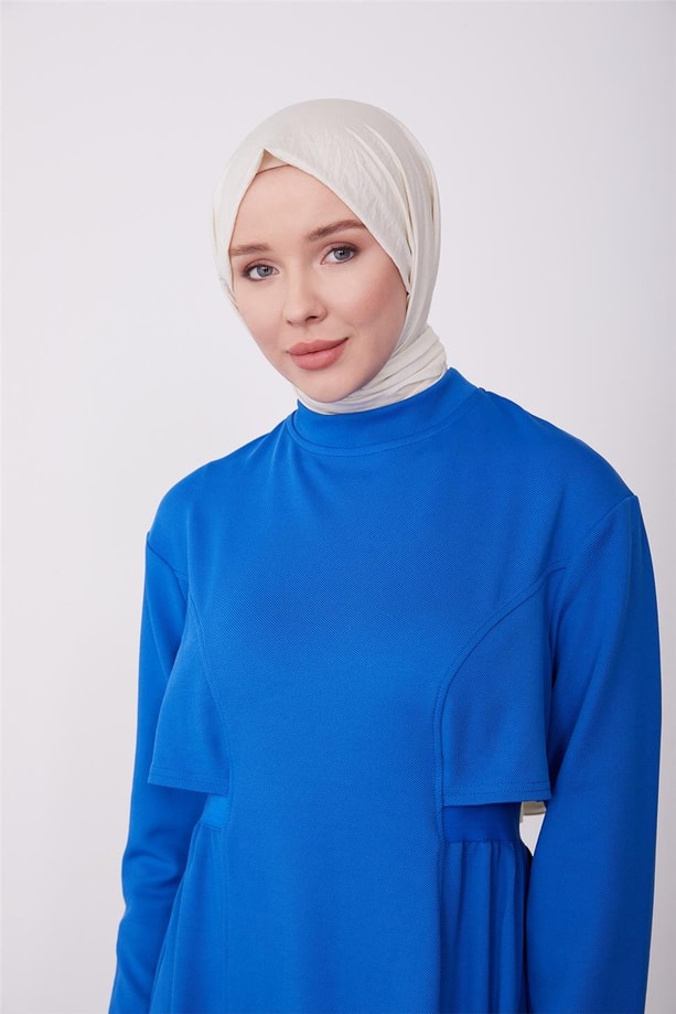 Armine Arkası Lastikli Örme Elbise 23K9705 Morcivert