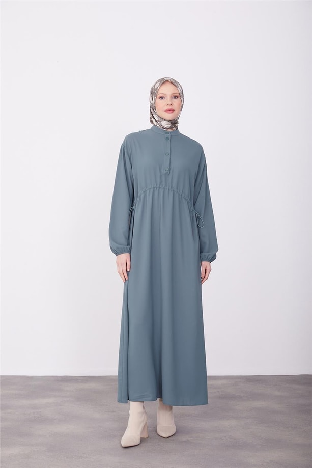Armine Önü Tünelli Elbise 23K9717 Puslu Yeşil