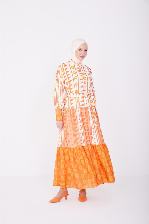 Armine Elbise 23YD2407 Oranj