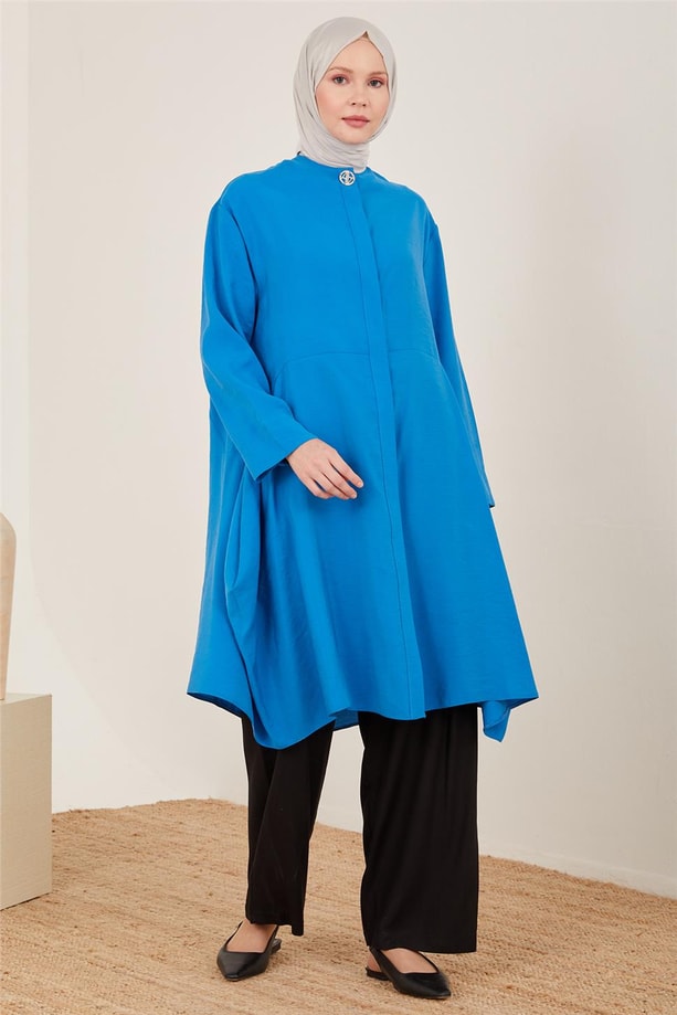 Armine Kemeri Piliseli Bol Viskon Pantolon 23Y2421 Siyah