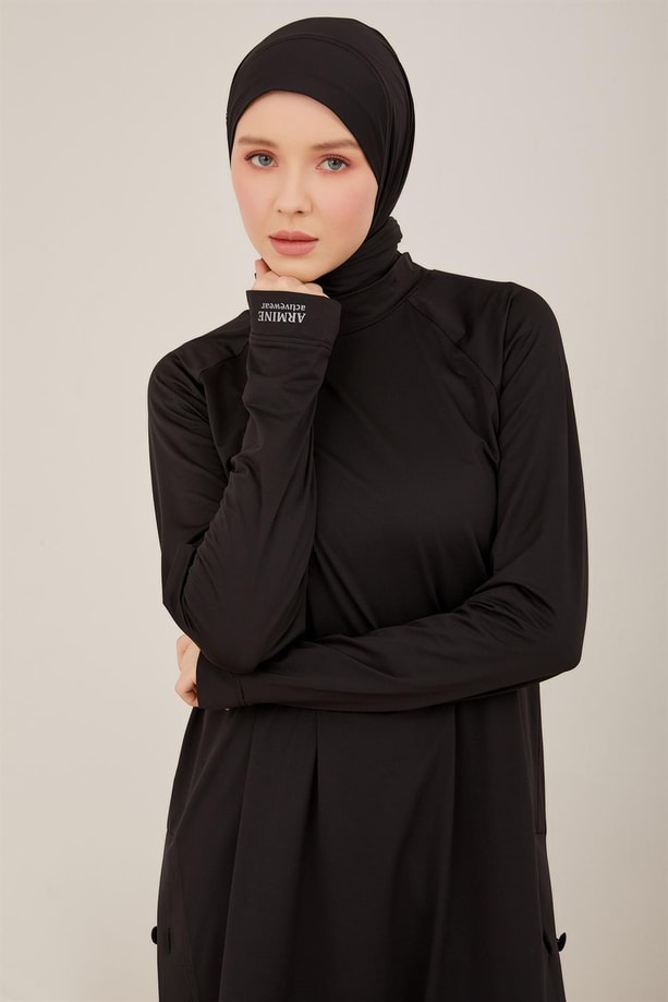 Armine Çıtçıtlı Örme Spor Bluz 23Y3304 Siyah