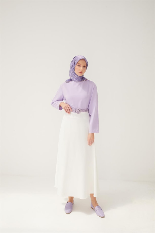 Armine Önü Ribana Detaylı Bluz 23Y3306 Lavanta
