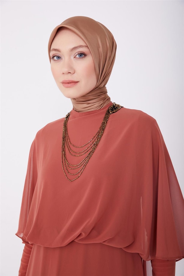 Armine Abiye Elbise 23YD3361 Kiremit
