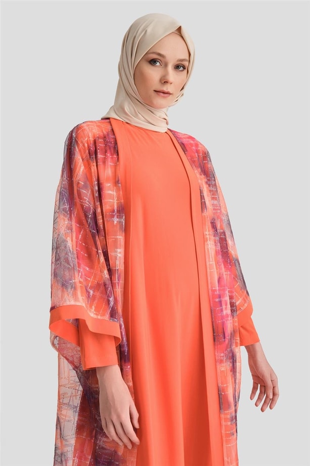 Armine Abiye Elbise 23YD3371 Oranj