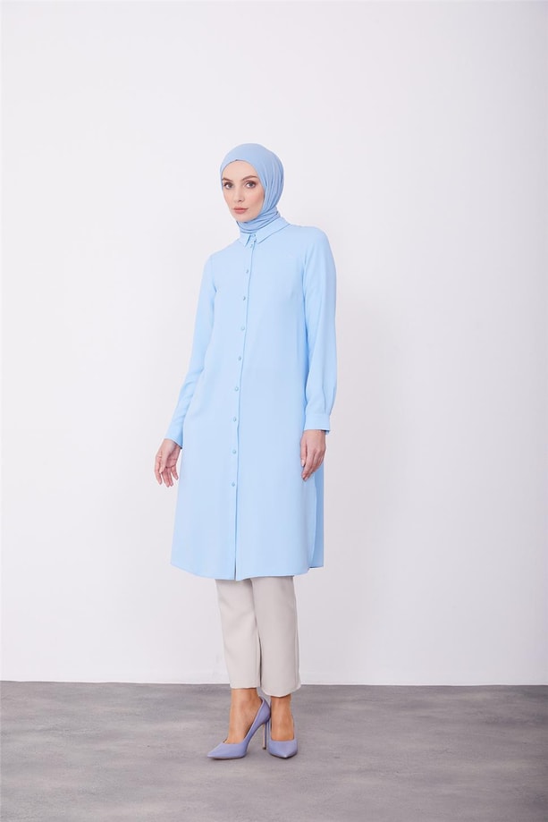 Armine Uzun Kollulogolu Tunik 21Kh411 Bebe Mavi