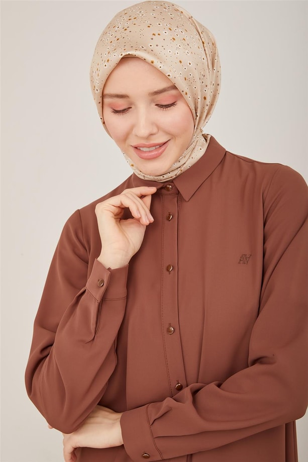 Armine Uzun Kollu Armine Logolu Tunik 21KH411 Bronz