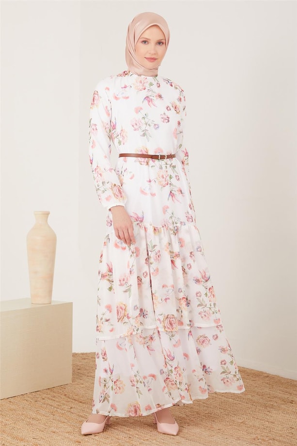 Armine Elbise 23YD4354 Ekru