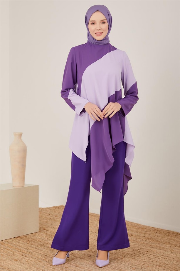 Armine Asimetrik Kesimli Tunik 23Y4403 Ametist