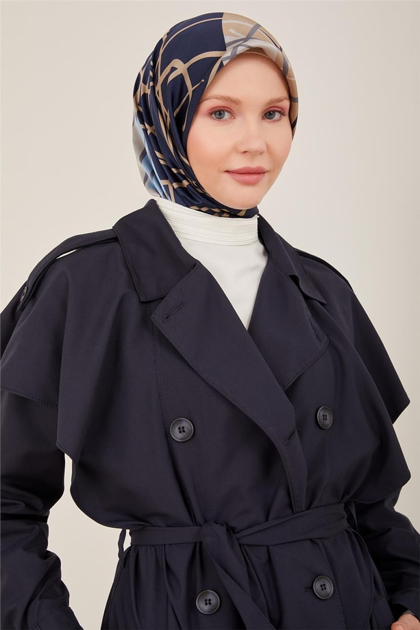 Armine Rüzgarlığı Volanlı Trenchcoat 23Y8300 Lacivert