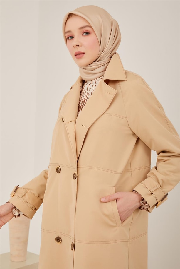 Armine Kesikli Pardesü 23Y8302 Bej