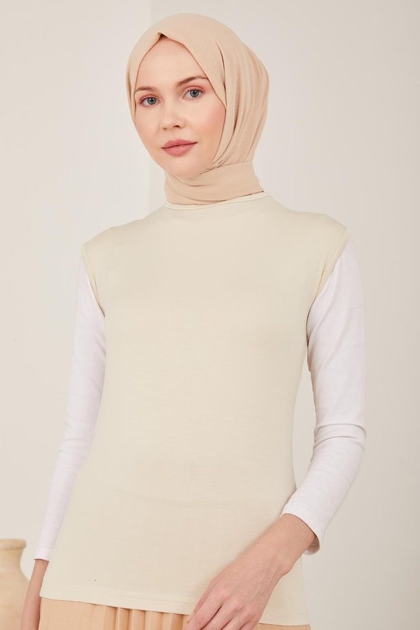 Armine Sıfır Kol Badi 23YD9038-1 Bej