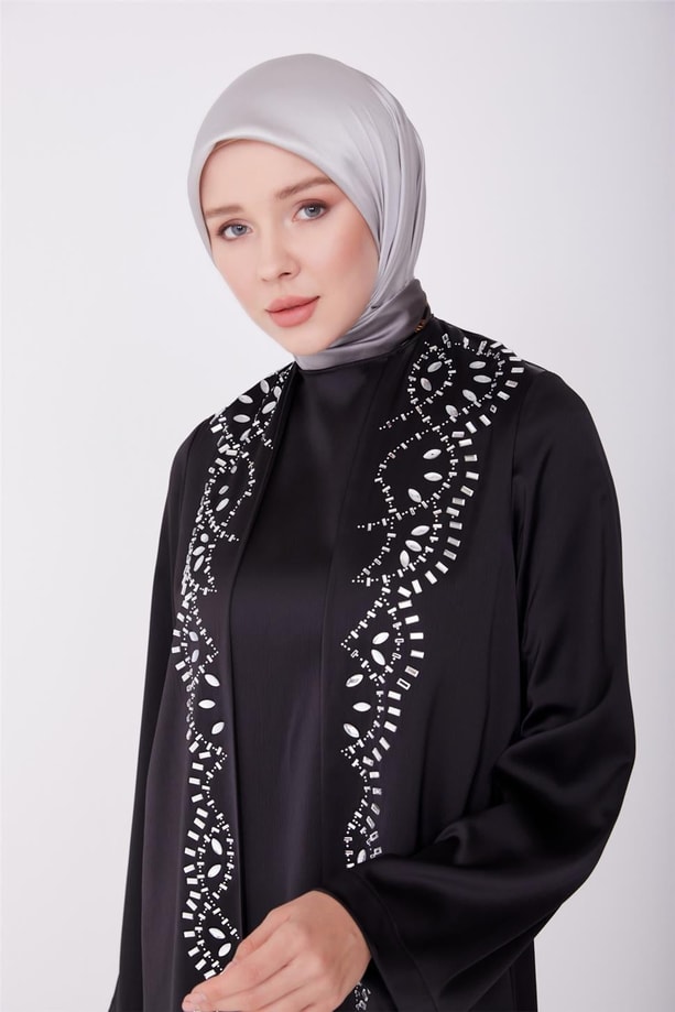 Armine Taşlı Takım Gib Görünen Elbise 23Y9601 Siyah