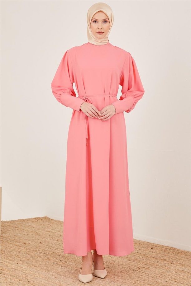 Armine Uzun Manşetli Elbise 23Y9647 Şeker Pembe