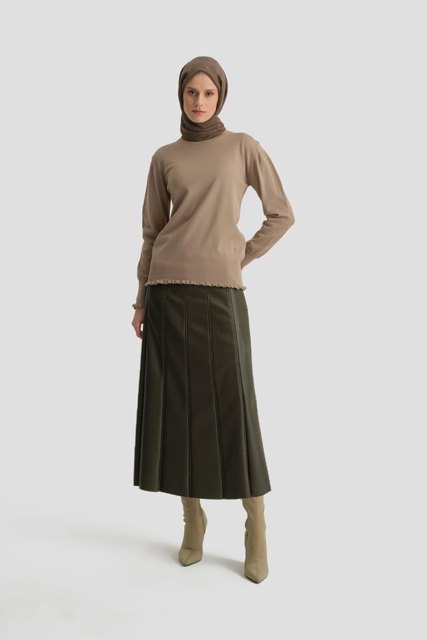 Armine Ribana Detaylı Kazak 24Kd2000 Vizon