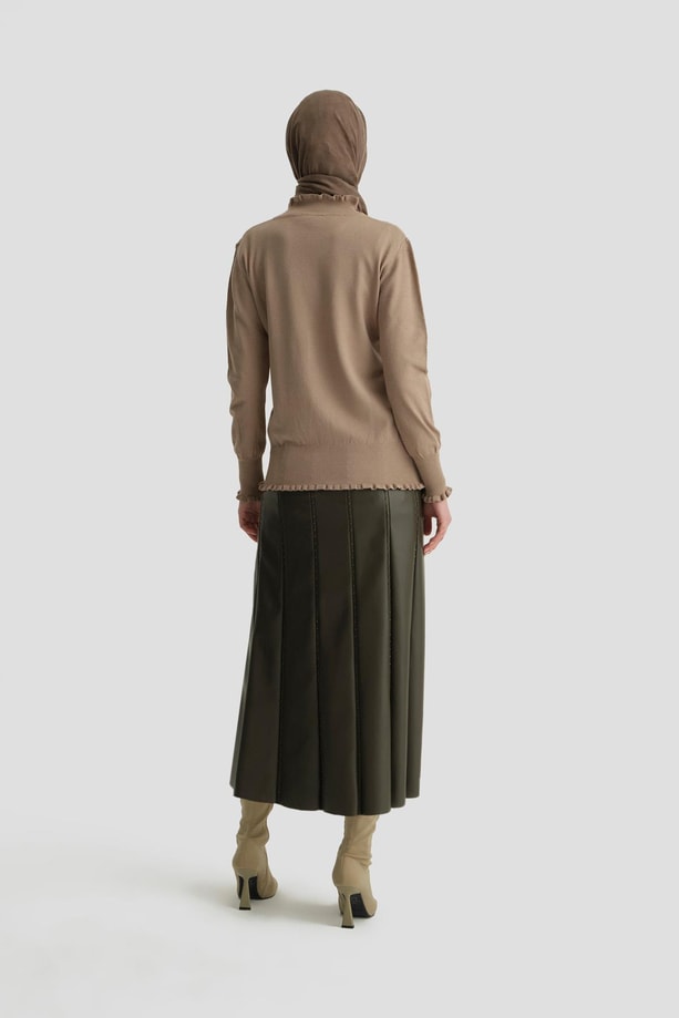 Armine Ribana Detaylı Kazak 24Kd2000 Vizon